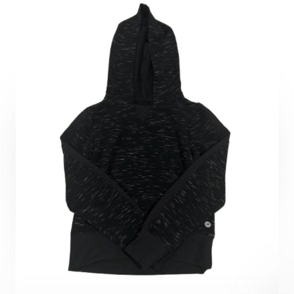 Avia Kids Hoodie XS 4/5 Black Space Dye Pullover Athleisure Sweatshirt